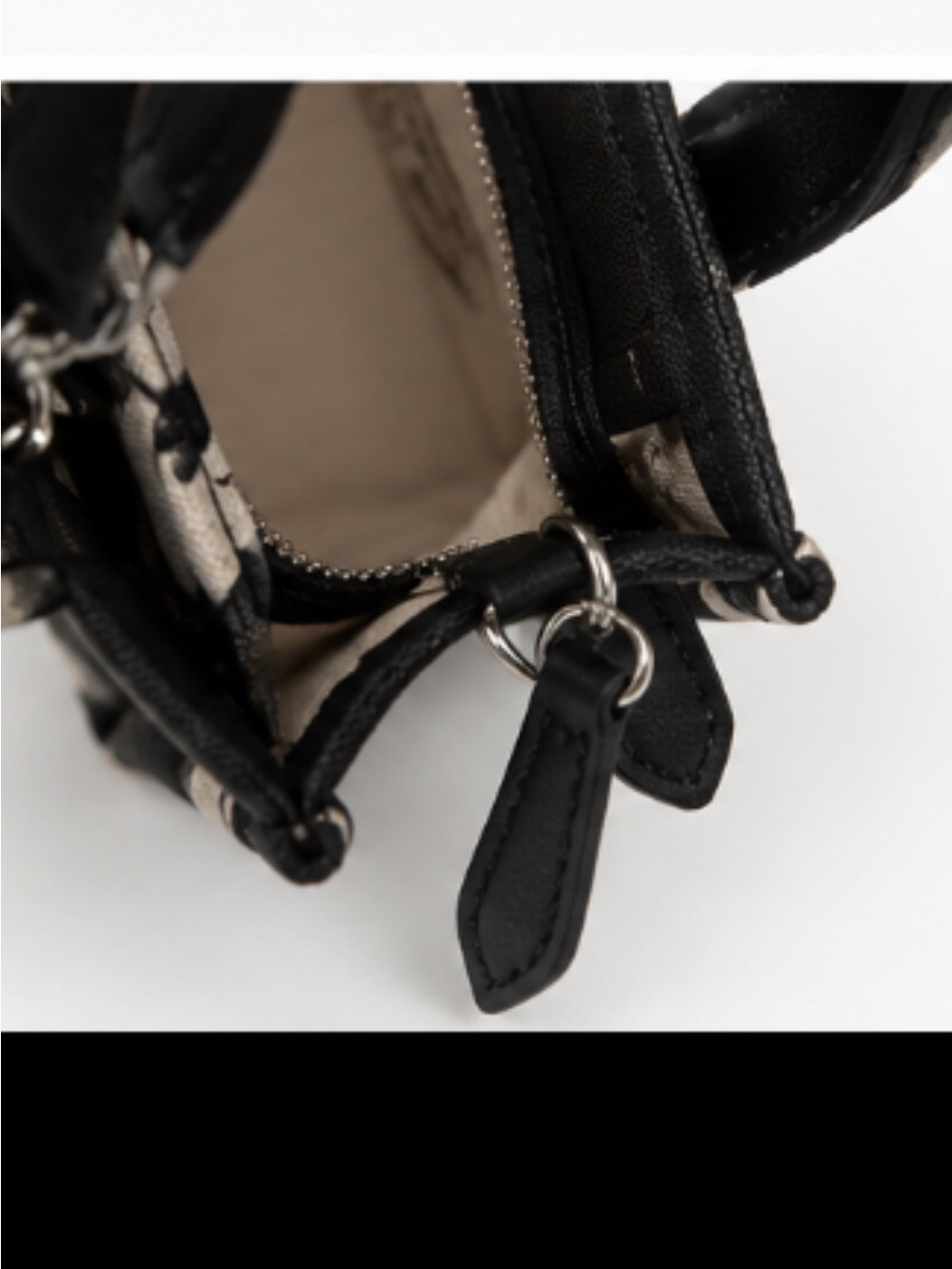 Coach Floral Canvas Mini Tote Crossbody Bag Black White Turnlock Logo - Picture 3 of 8